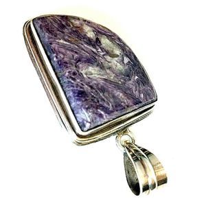 African Genuine Amethyst Purple Pendant Silver